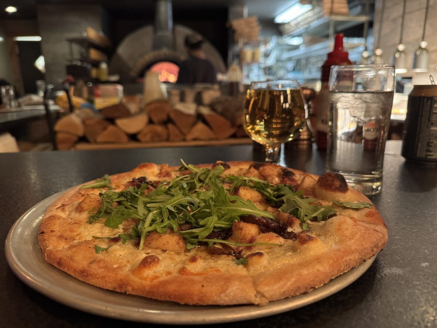 a pizza on a plate